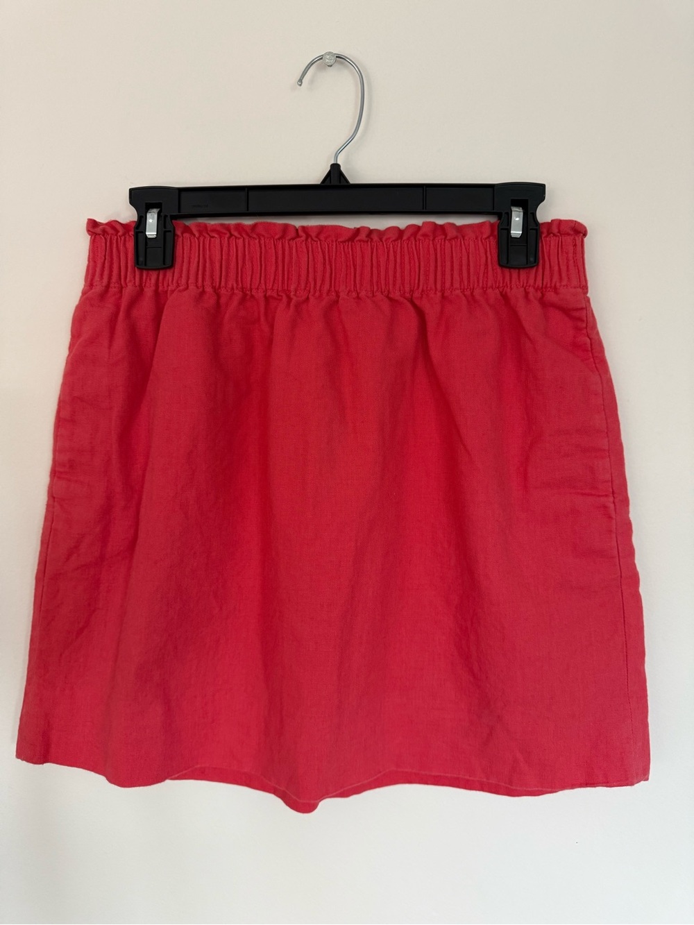 J. Crew size 6  linen / cotton blend Coral Elastic Waist Mini Skirt